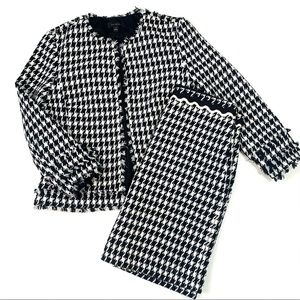 Ann Taylor Black and White Houndstooth Blazer